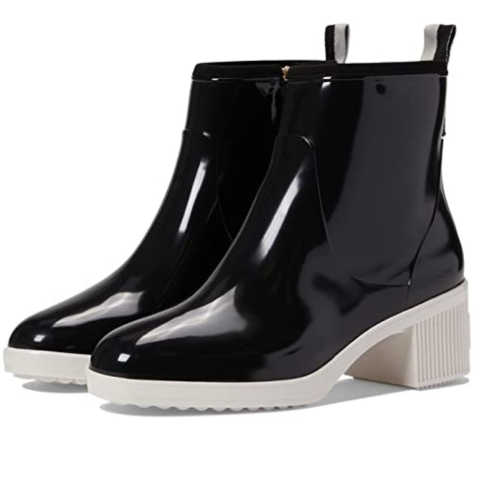 Kate Spade Black and White Winter Rain Boots
